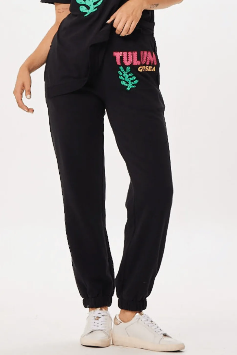 Black Tulum Jet Setter Surf Wash Jogger-Vintage Havana Fashion