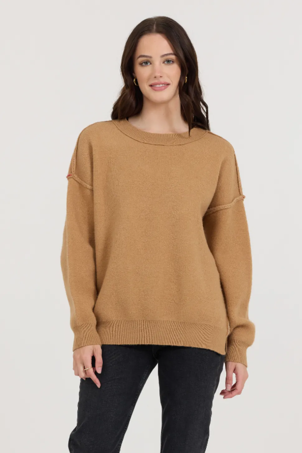 Camel/Red/Ivory Love Sweater-Vintage Havana Outlet