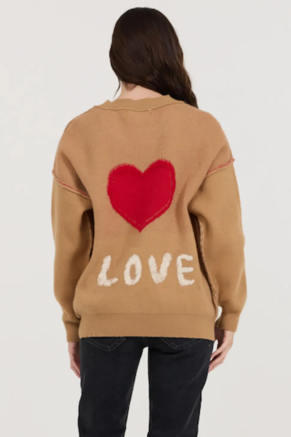 Camel/Red/Ivory Love Sweater-Vintage Havana Outlet