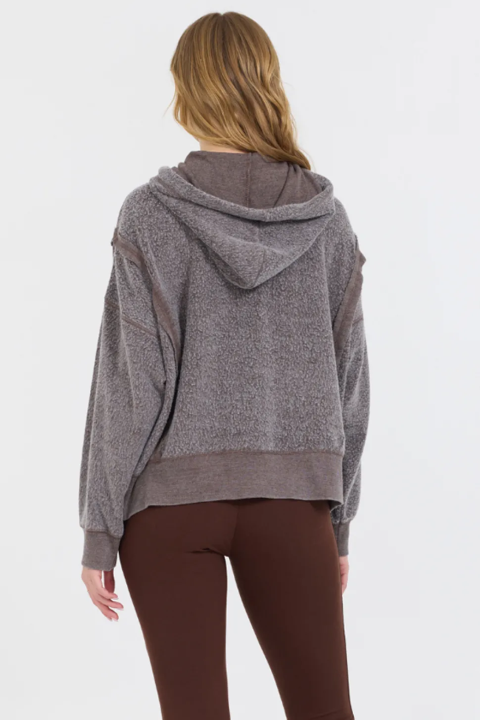 Chocolate Syrup Reverse Fleece Hoodie-Vintage Havana Fashion
