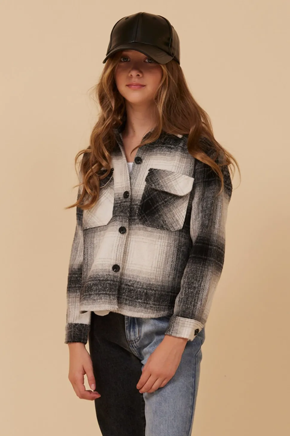 FLANNEL SHACKET- BLACK-Vintage Havana Best