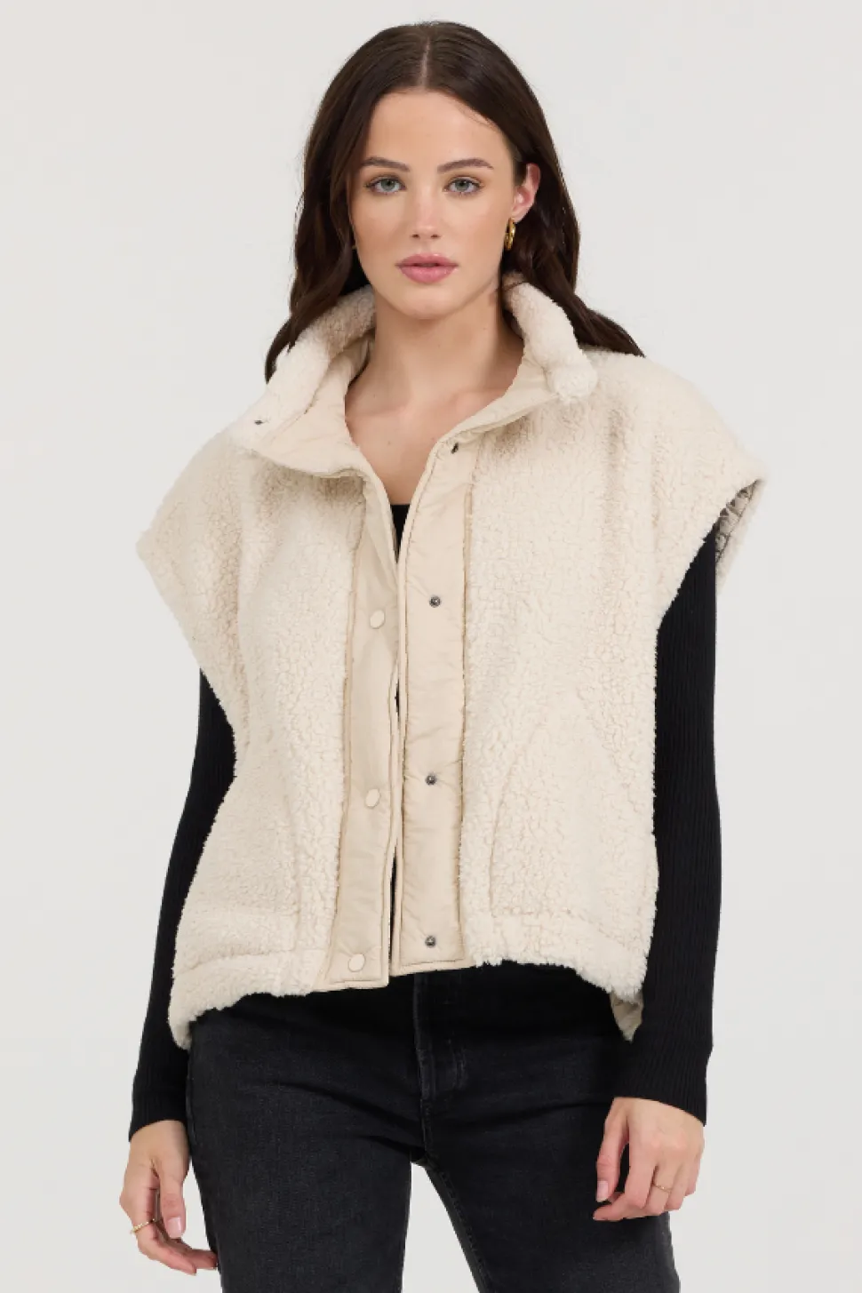 Shell Sherpa Parachute Vest-Vintage Havana Clearance