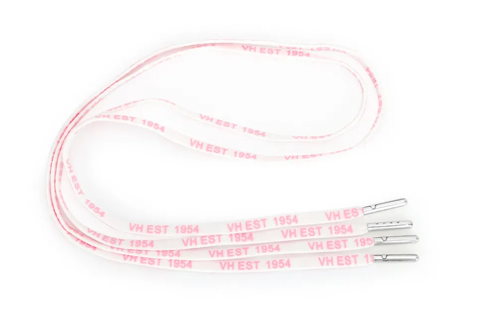 WHITE PINK SILVER TIP LACES-Vintage Havana Hot